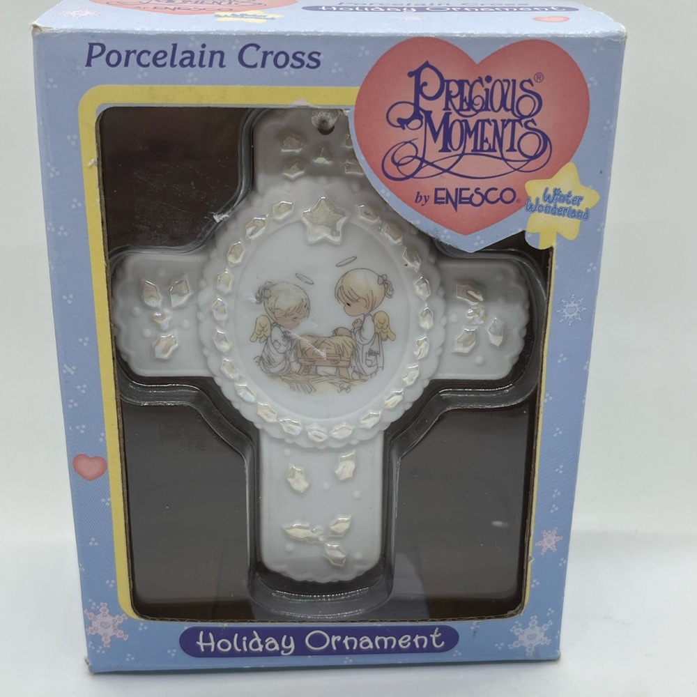 Precious Moments Cross Holiday Ornament Come Let Us Adore Him 1997 Enesco Collec